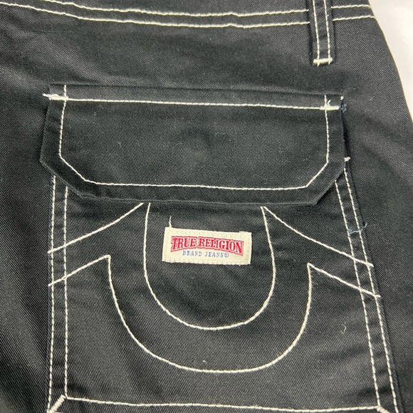True Religion Brand Jeans Cargo Pants. Jet Black, Style 108335 . Men's Sz 30 - Picture 5 of 12